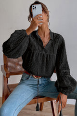 Lovely New Day Lace Swiss Dot Long Sleeve Top