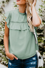 Naturally Beautiful Ruffled Short Sleeve Top