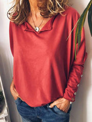 Camisetas de manga larga holgadas Plus