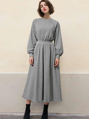 Vestidos skater con sudadera casual de talla grande