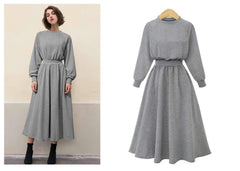 Vestidos skater con sudadera casual de talla grande