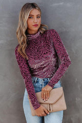 Room To Roam High Neck Velvet Top