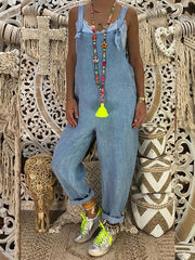 Mono vaquero holgado de algodón de talla grande