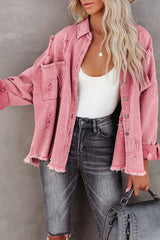 Chaqueta de manga larga con bolsillo de mezclilla Keep It Cool