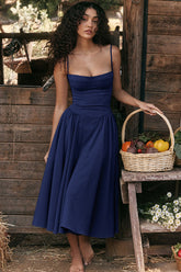 Longing For Love Strap Bustier Midi Dress