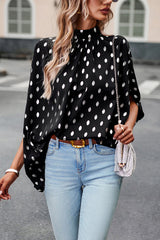Making Promises Dotted Short Sleeve Cape Top
