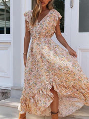 Vestidos largos con cuello en V y cordones Pring