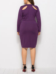 Vestido ajustado sexy liso de talla grande para mujer