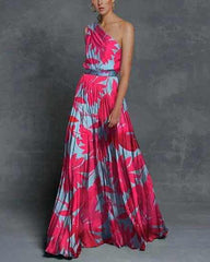 Swing-Kleid Maxi-Langkleid Ärmellos Print Bäume