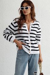 Fall For You Striped Knit Cardigan