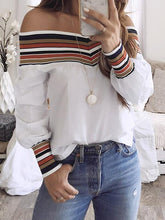 Offene Schulter-Off-Shoulder-Langarm-T-Shirts für Damen