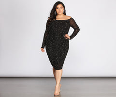 Plus Cami Formal Heat Stone Midi Dresses