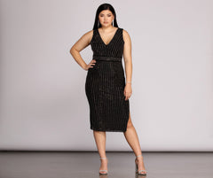 Plus Arielle Heat Stone Midi Dresses