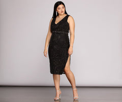 Plus Arielle Heat Stone Midi Dresses