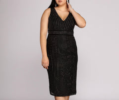 Plus Arielle Heat Stone Midi Dresses