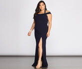 Plus Adelina Formal Halter Crepe Dresses