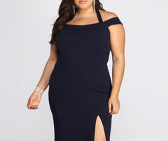 Plus Adelina Formal Halter Crepe Dresses