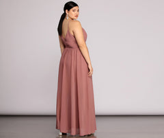 Vestidos formales de gasa sin mangas Plus Helena