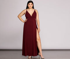 Plus Galilea Formal High Slit Dresses