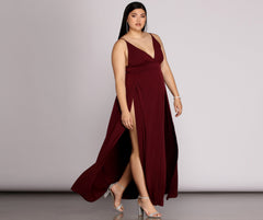 Plus Galilea Formal High Slit Dresses