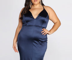 Plus Elin Satin Evening Dresses