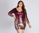 Plus Ombre Sequin Dresses