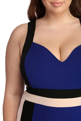 Vestidos midi con bloques de color