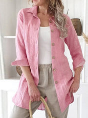 Schlichte, lässige Blusen mit Umlegekragen für Damen mit Knöpfen