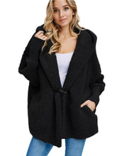 Plush Hooded Pure Long sleeve Coats