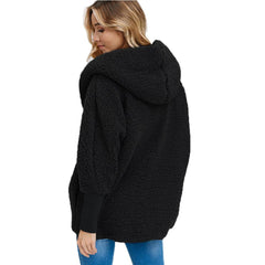 Plüsch-Kapuzenmäntel aus reiner Baumwolle mit langen Ärmeln