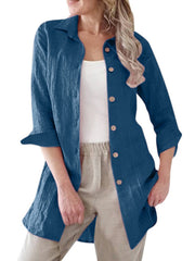 Schlichte, lässige Blusen mit Umlegekragen für Damen mit Knöpfen