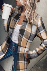 Prendas de abrigo con cuello vuelto y cordón ajustable a cuadros para el trabajo