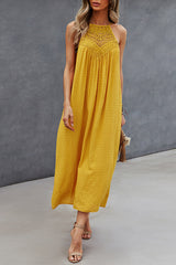 Elegante Kleider mit einfarbiger Spitze und ausgehöhltem Neckholder und einem Schrittrock