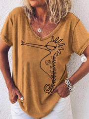 Bedruckte kurzärmlige lässige Baumwoll-T-Shirts