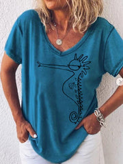 Bedruckte kurzärmlige lässige Baumwoll-T-Shirts