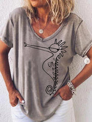 Bedruckte kurzärmlige lässige Baumwoll-T-Shirts