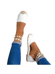 Sandalias planas Socofy con tiras en el tobillo, punta redonda, informales, para citas