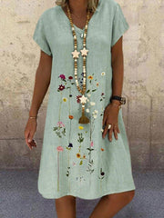 Vestidos estampados de manga corta para las fiestas