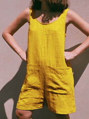 Monos cortos sencillos de mujer con bolsillos