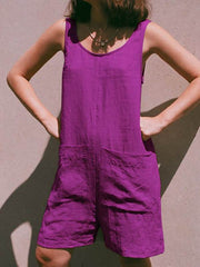 Monos cortos sencillos de mujer con bolsillos