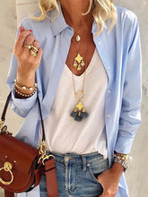 Blusas de mujer de gasa lisa de manga larga