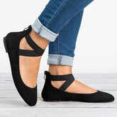 Zapatos planos con lazo y punta puntiaguda para mujer