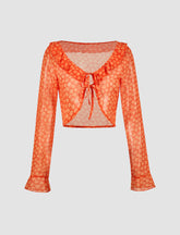 Ruffled Flared Floral Print Top