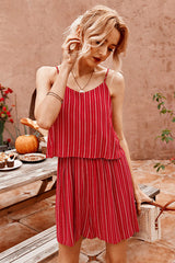 Thinking Out Loud Striped Spaghetti Romper