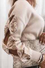 Suéter de manga larga con lentejuelas, elegante y acogedor