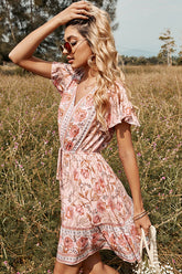 Blooming Bouquet Floral Print Mini Dress