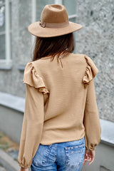 Focus On You Ruffled Long Sleeve Shirt