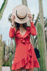 Vestido con volantes de lunares