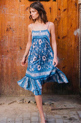 A-Linien-Midikleid mit Vintage-Blumendruck