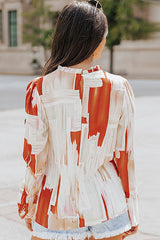 Langärmliges, gesmoktes Oberteil mit Move To Love-Print